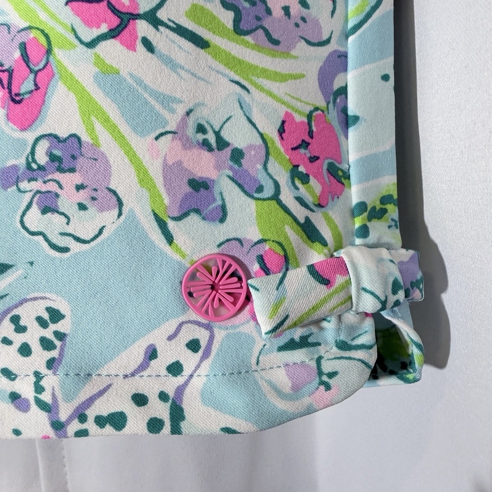 Lilly Pulitzer Fairway Performance Shorts 00 UPF 50+ Bali Blue Sway This Way NWT - Picture 3 of 8